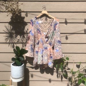 Long sleeved multicolored lacedback romper by DR2